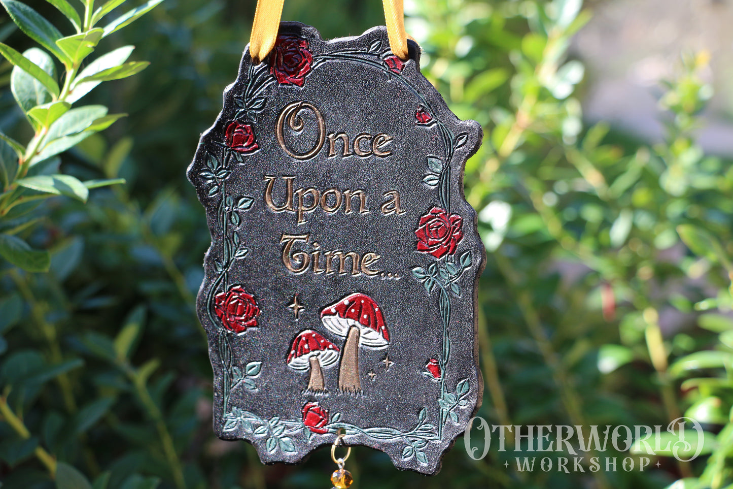 Leather 'Once upon a Time' Hanging Art