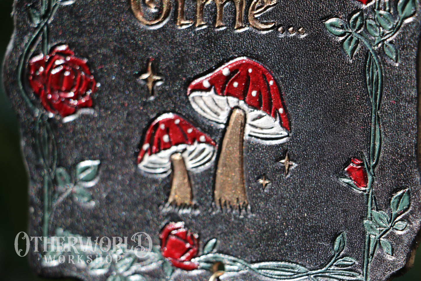 Leather 'Once upon a Time' Hanging Art