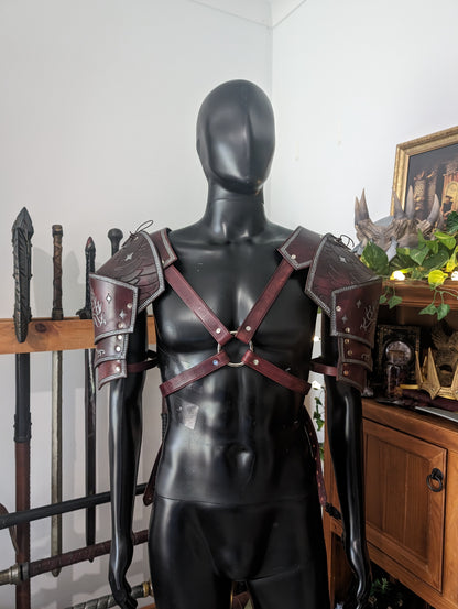 Leather Elven Ranger Shoulder Pauldron Set