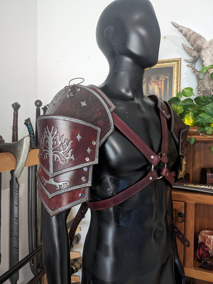 Leather Elven Ranger Shoulder Pauldron Set