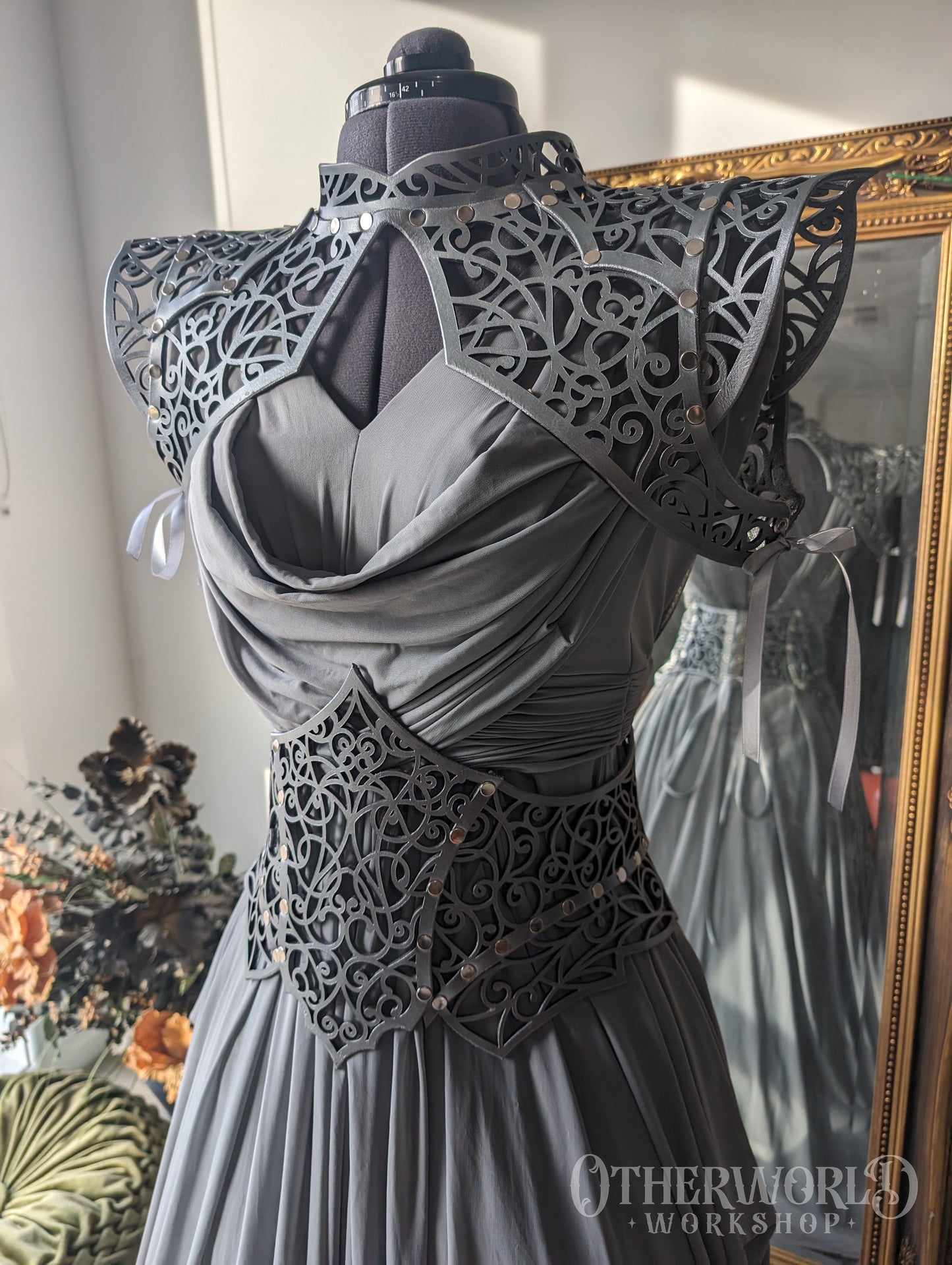 Leather Vine Thorn Shoulder Mantle | *Preorder*