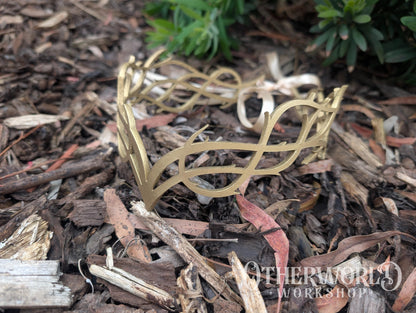 Leather Gold Vine Thorn Crown Headpiece