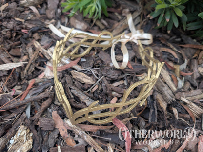 Leather Gold Vine Thorn Crown Headpiece