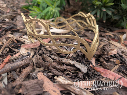 Leather Gold Vine Thorn Crown Headpiece