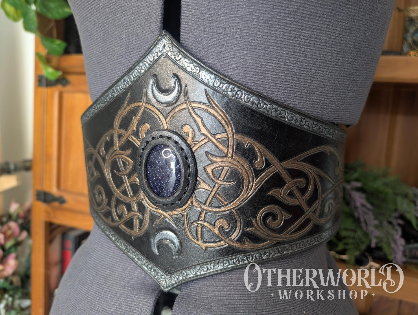 Leather Celestial Waist Belt