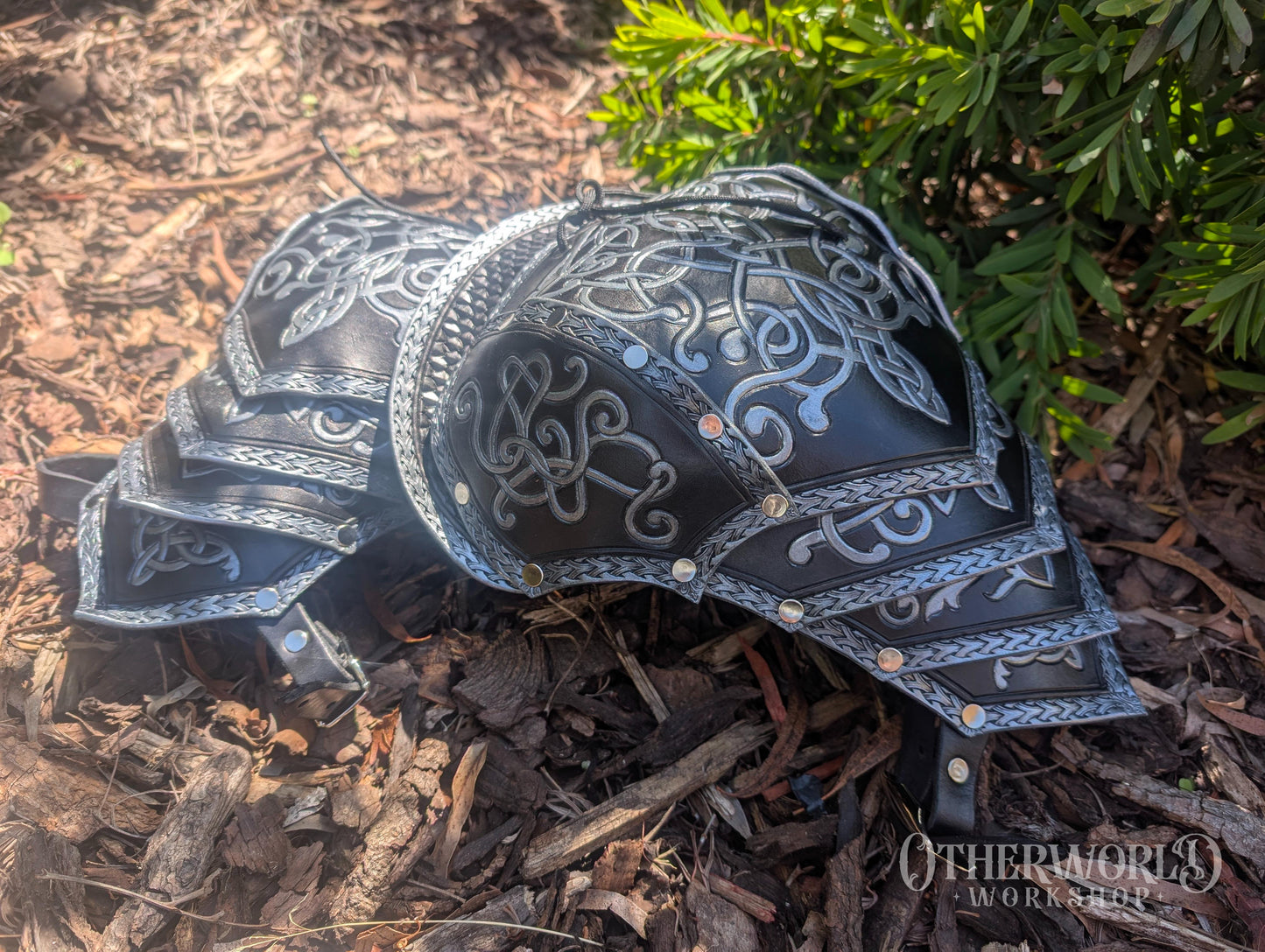 Leather Celtic Pauldrons Set