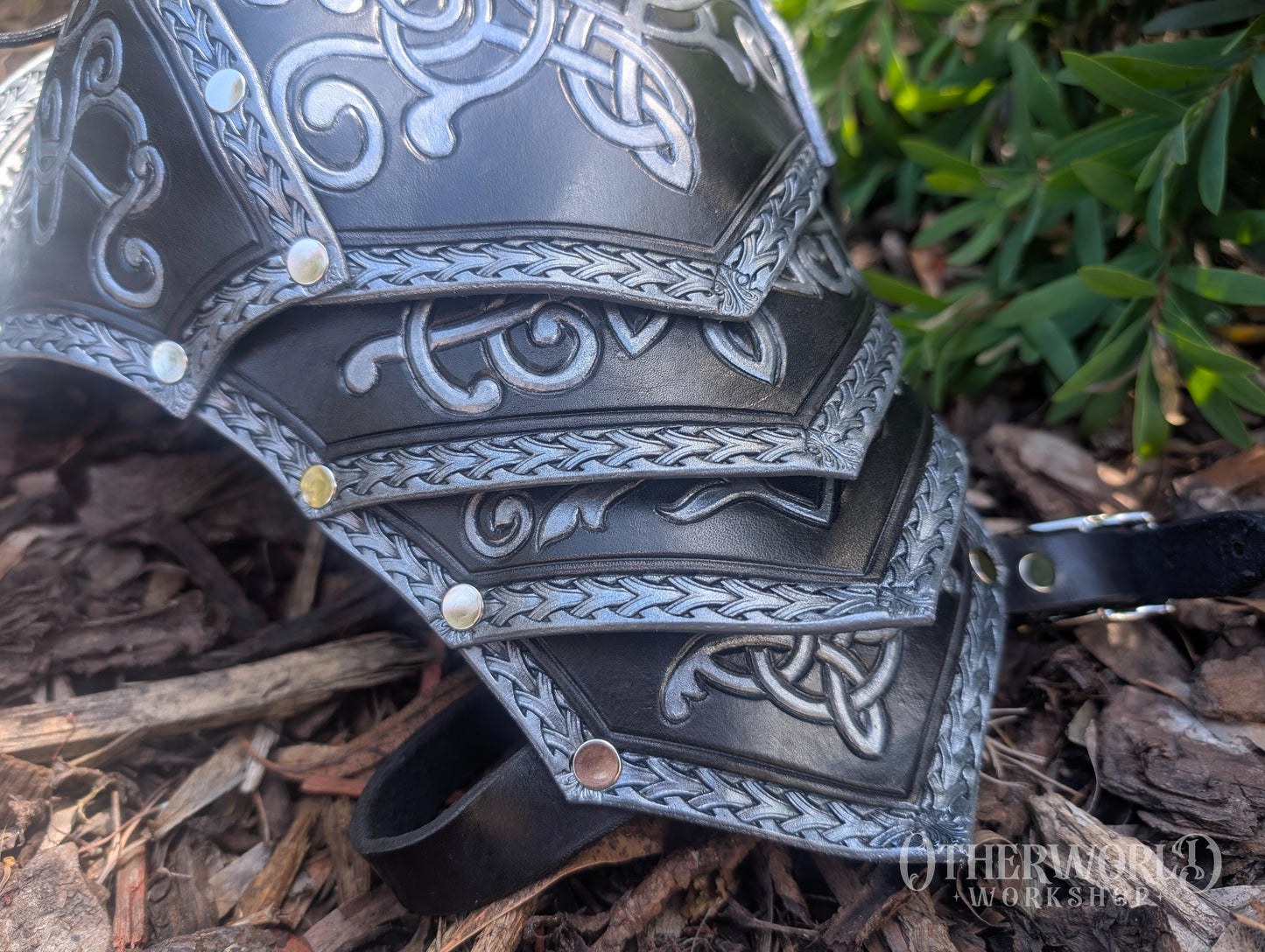 Leather Celtic Pauldrons Set