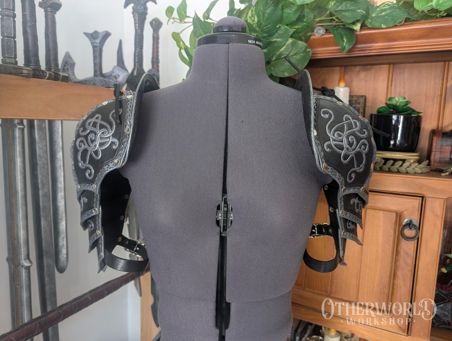 Leather Celtic Pauldrons Set