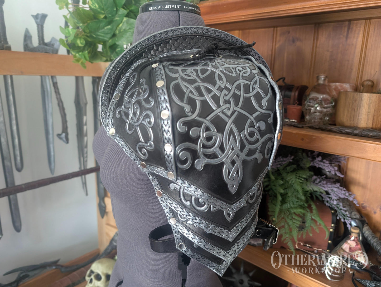 Leather Celtic Pauldrons Set