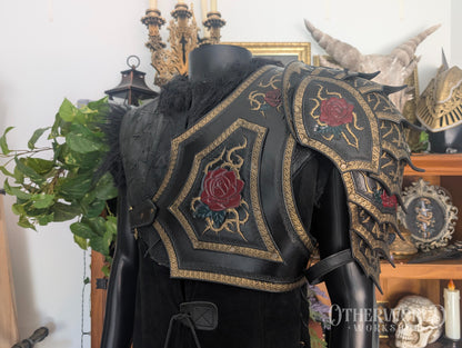 Leather Rose Shoulder Pauldron & Demi Chestpiece