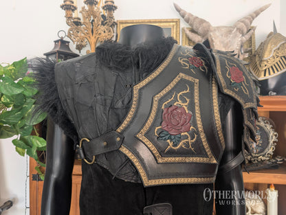 Leather Rose Shoulder Pauldron & Demi Chestpiece