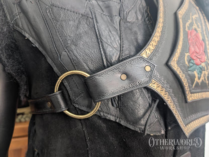 Leather Rose Shoulder Pauldron & Demi Chestpiece