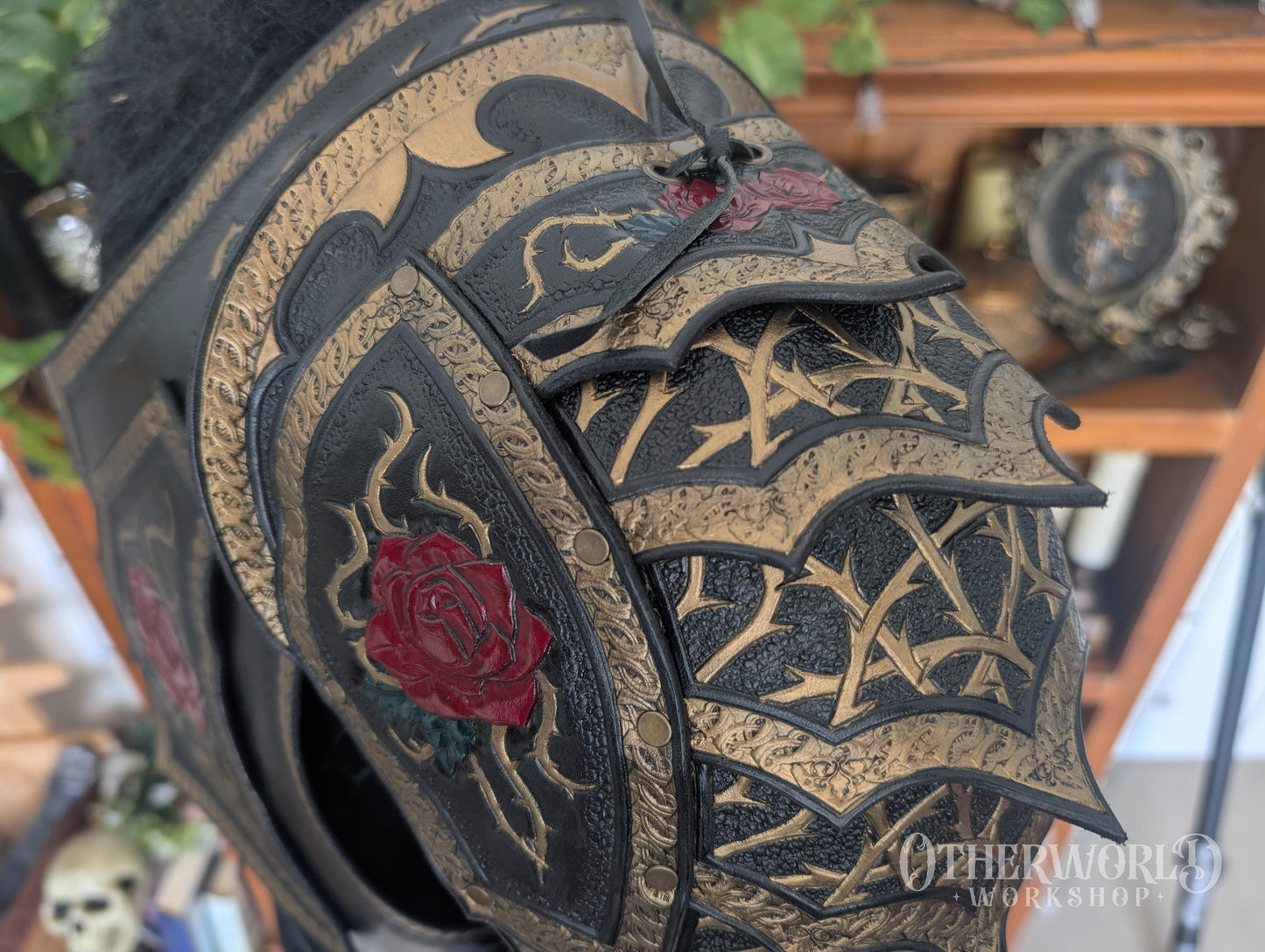 Leather Rose Shoulder Pauldron & Demi Chestpiece