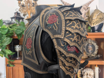 Leather Rose Shoulder Pauldron & Demi Chestpiece