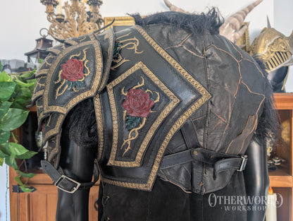 Leather Rose Shoulder Pauldron & Demi Chestpiece