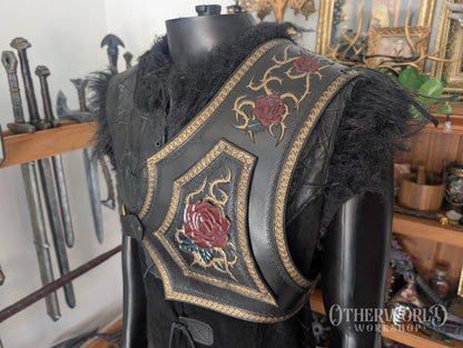 Leather Rose Shoulder Pauldron & Demi Chestpiece