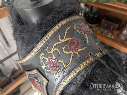 Leather Rose Shoulder Pauldron & Demi Chestpiece