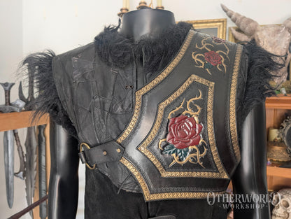 Leather Rose Shoulder Pauldron & Demi Chestpiece