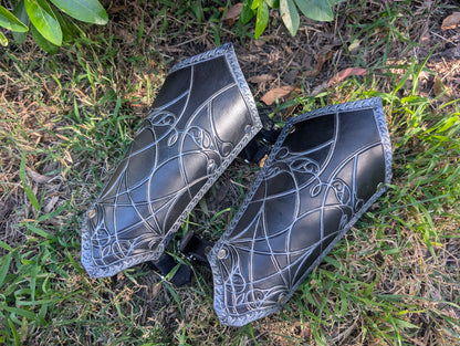 Leather Gothic Bracers Set