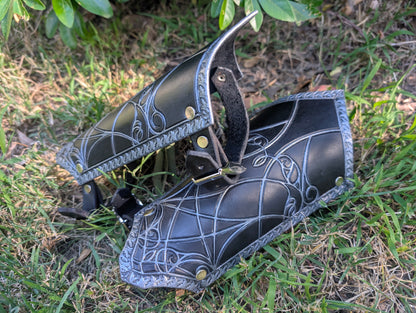 Leather Gothic Bracers Set