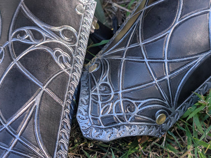 Leather Gothic Bracers Set