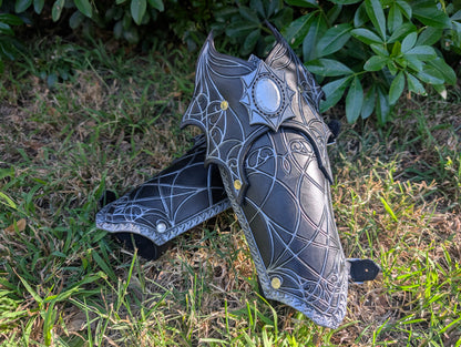 Leather Bloodstained Bracers Set