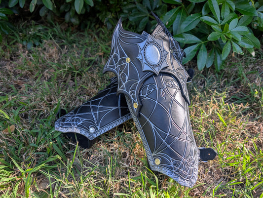 Leather Bloodstained Bracers Set