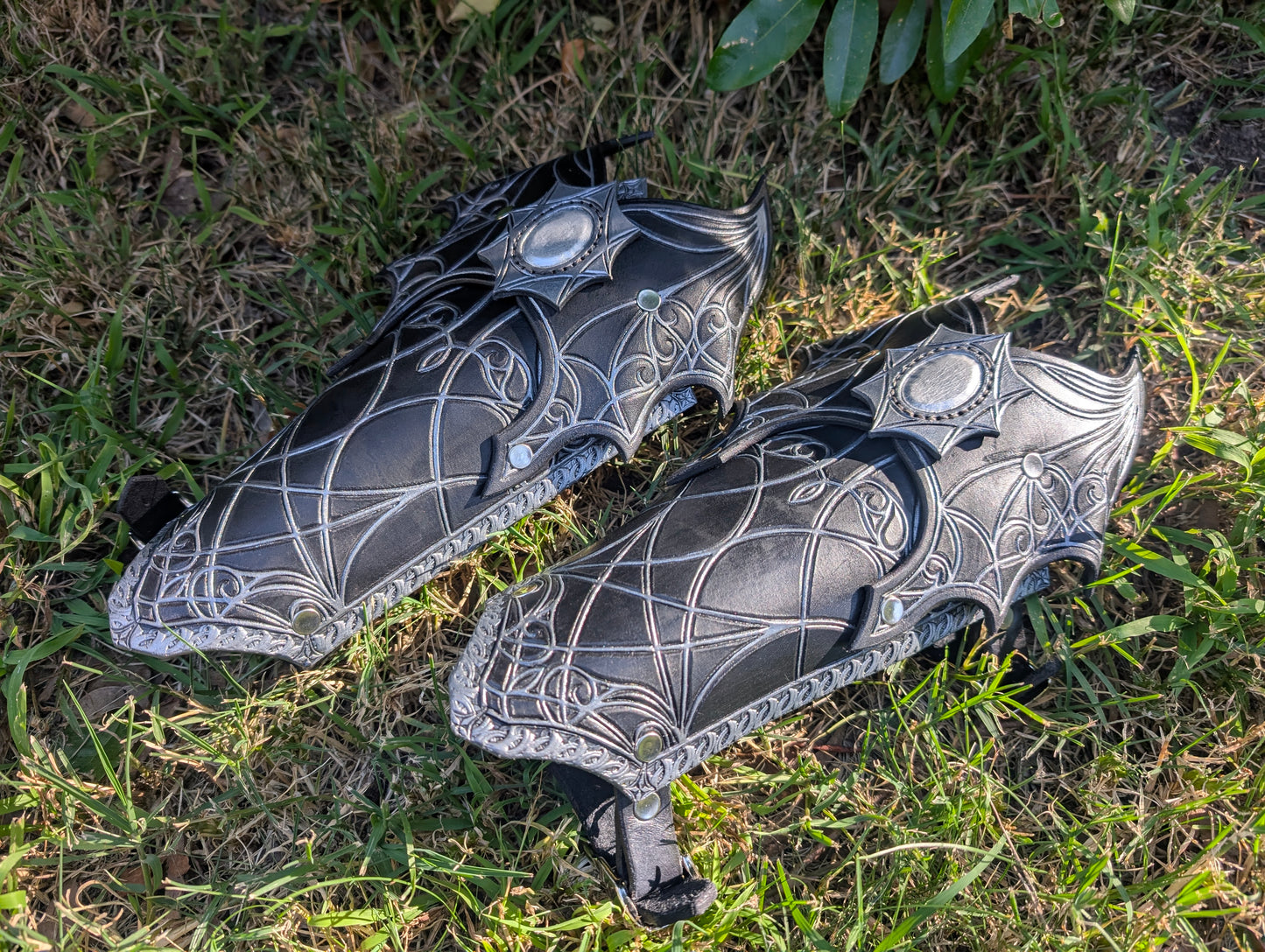 Leather Bloodstained Bracers Set