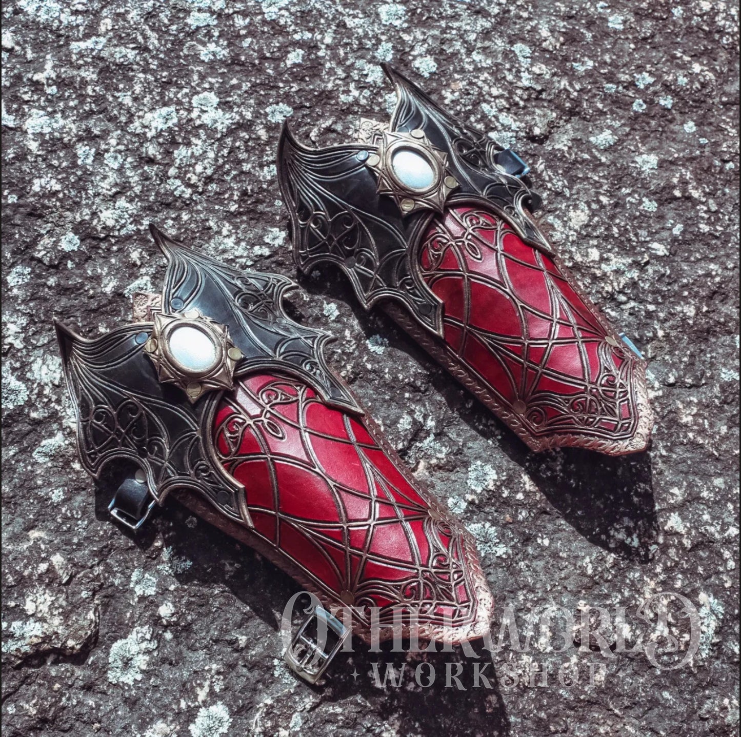 Leather Bloodstained Bracers Set | *Preorder*