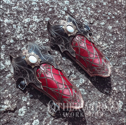 Leather Bloodstained Bracers Set | *Preorder*