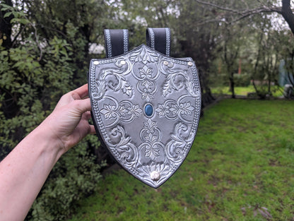 Leather Metallic Shield Bag - Dragons