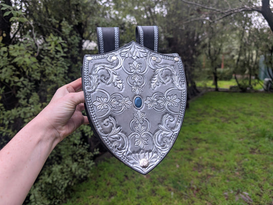 Leather Metallic Shield Bag - Dragons